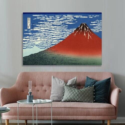 Japanese Modern Ukiyo Style Landscape Snow Mountain Painting Canvas Home Decor Living Room Hotel Aisle Wall Art Decoration