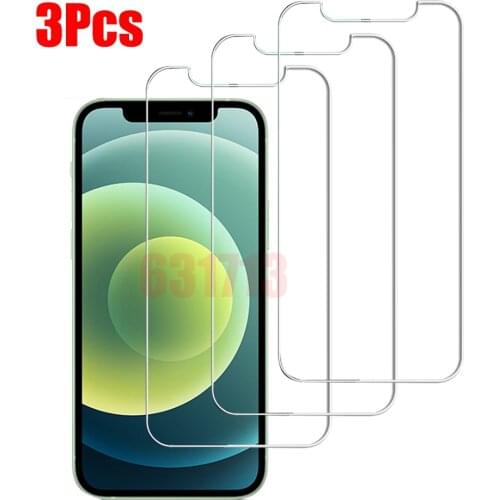 3PCS Protective Glass on For iPhone 11 12 Mini Pro Max screen protector Tempered glass For iPhone 6 S 7 8 Plus X XR XS Max Glass