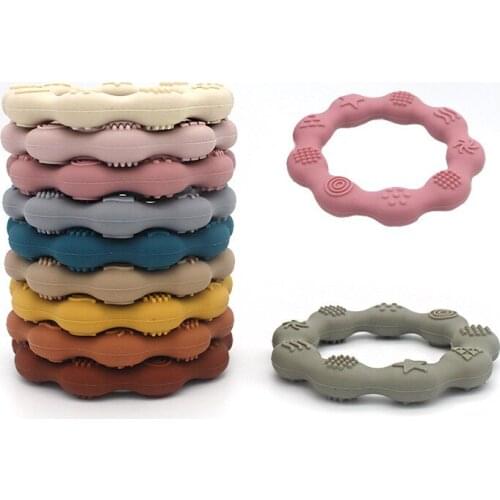 1pc Baby Silicone Ring Teether Beads Food Grade BPA Free Baby Teething Chew Nursing Necklace Toys DIY Pacifier Chain