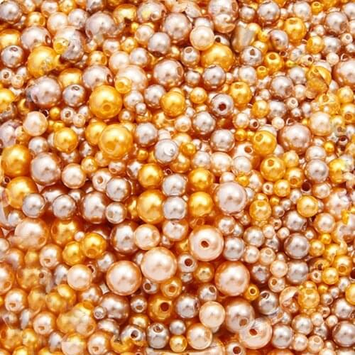 10 gram/Pack Mix Size 4/5/6/8mm With Hole Imitation Pearl Beads Jewelry Bracelet Ball Womens Ankle Dangle