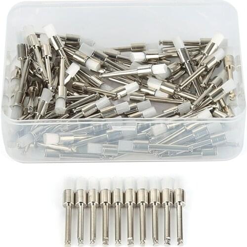 100pcs/Pack Dental Lab Nylon Small Latch/Taper Polishing Polisher Prophylaxis Soft Brushes Dentist Products 0.6cm Brus White Fla