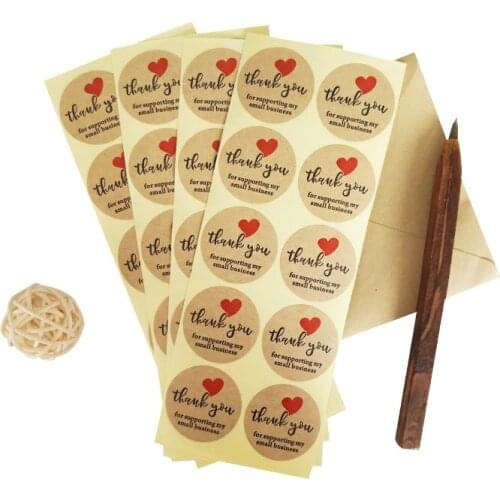 1000 Pcs/lot Round THANK YOU scrapbooking Package stationery kraft paper sticker Wedding birthday party seal labels Stickers