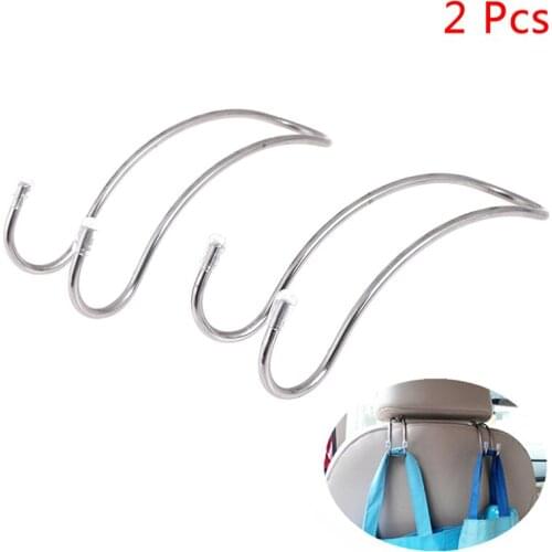 2pcs Auto Headrest Hanger Clothes Purse Bag Muiltifunction Car Back Seat Double Hook Organizer Holder Hanging Travel