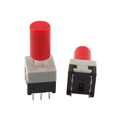 8.5 x 8.5mm x 18mm Red Cap Momentary Pushbutton Tact Tactile Switch 6 Pin