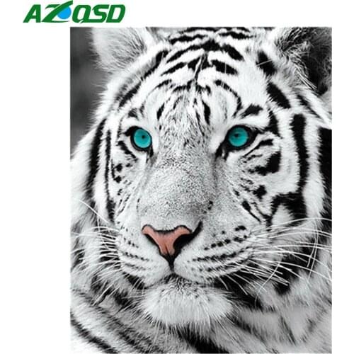 AZQSD Diy Paint By Numbers Tiger Unique Gift For Children New Painter Color Painting By Numbers Animals Home Decoration