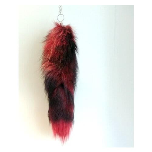 Free Shipping real fox tail keychain dyed color tails