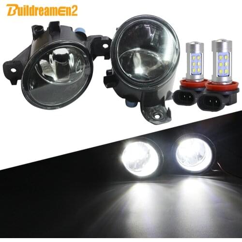 Buildreamen2 For Nissan March 3/III (K12) Hatchback 2003-2010 Car H11 Fog Light Assembly Lampshade + Lamp DRL 12V Accessories