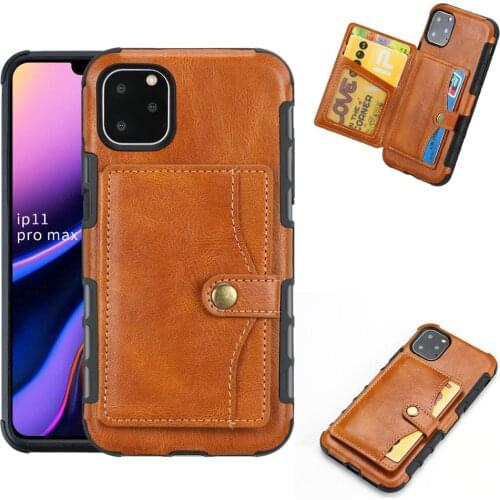 Luxury PU Leather Card Wallet Phone Case For iPhone 7 8 Plus X Xr Xs Max Case Card Slot Flip Stand Cover For iPhone 11 Pro Max