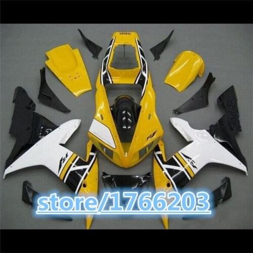 For YZF R1 02-03 Yellow white black 02 03 YZF 1000 YZF-R1 YZFR1 2002 2003 YZF1000 YZF-1000 ABS Fairing BBF