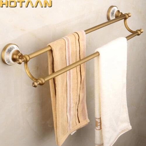 60cm Double Towel Bar With Ceramic Antique Bronze Finish/Towel Holder,Towel Rack,Bathroom Accessories Free Shipping 13298