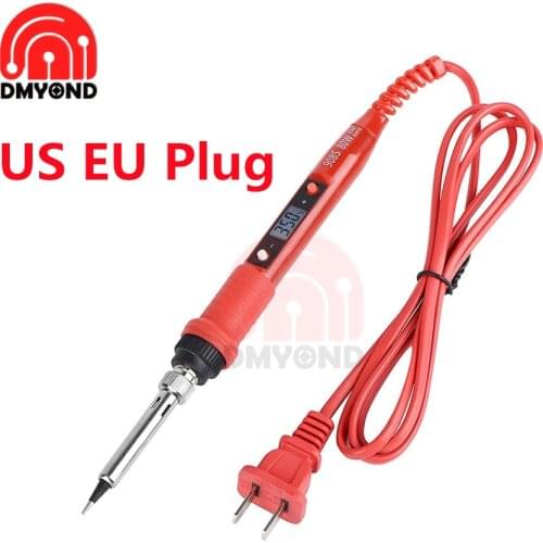 220V 110V 80W Electric Soldering Iron 908S LCD Digital Display Adjustable Temperature Soldering Iron Tips US EU Plug