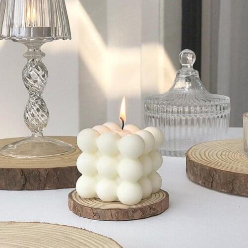 Ins Style Handmade Candle Home Decoration Ornaments Photo Props Bean Milk Rubiks Cube Candle Creativity Holiday Gift Girl
