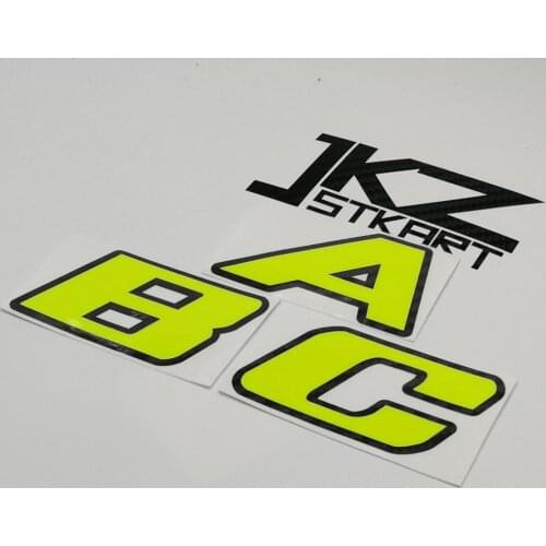 JKZ STKART Vinyl Die Cut Double-layer Lettering A-Z Neon Fluorescent Sticker For Car Motor Bike Truck Laptop Helmet