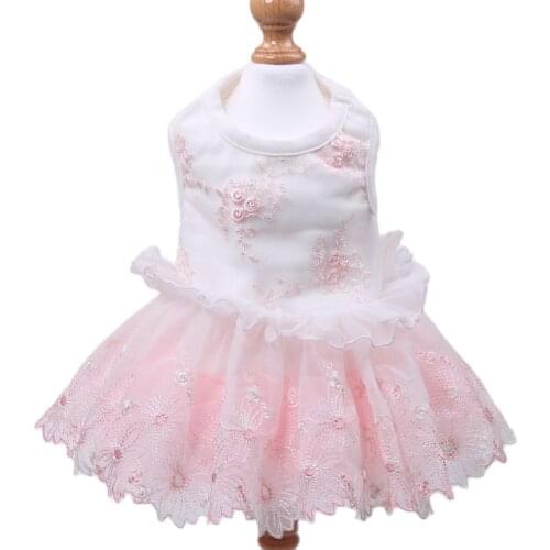 Dog Cat Wedding Dress Tutu Small Roses Lace Design Pet Puppy Skirt Spring/Summer Clothes Outfit 5 Sizes 2 Colours