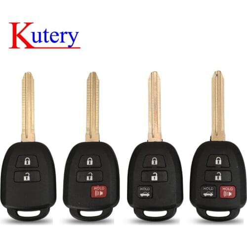 Kutery Remote Car Key Shell Case Fob For Toyota CAMRY Corolla Tundra Pruis With TOY43 Blade 2/3/4 Buttons