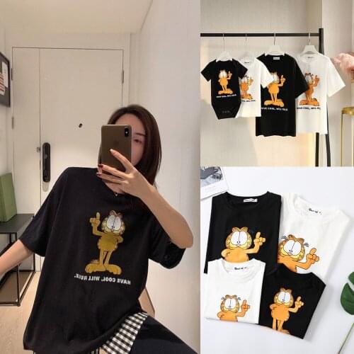 Summer Family Family Matching Outfits 2021 New Cartoon Print Cotton T-shirts For Mother Father Daughter And Son Family Look Tees