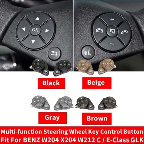 LHD RHD Car Multi-function Steering Wheel Left Right Button Phone Key Control For Benz W204 C180 C200 C/ E-Class X204 W212 GLK