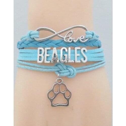 Love beagles bracelet dog charm beagles mom dog leather bracelet & bangle for woman and man jewelry