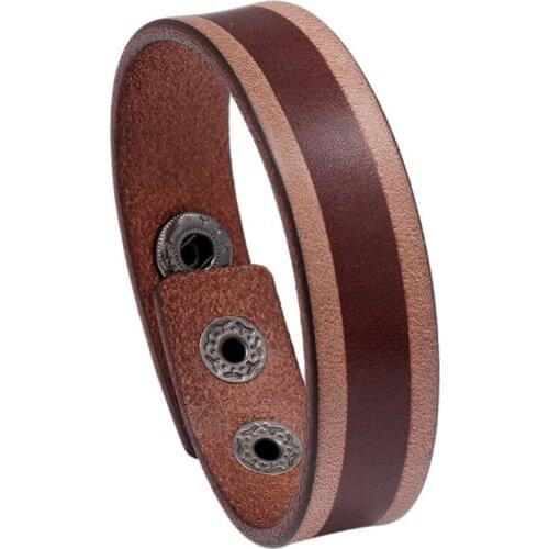 Fashion Vintage Genuine Leather Cuff Bracelet Casual Simple Charm Bangle Wrap Retro Biker Wristbands Women Men Rock Punk Jewelry