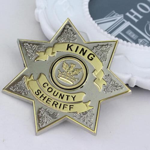 MQCHUN The Walking Dead Badge Dress up Suit Brooch Five-star County Sheriff Letter brooches Cosplay Shirt Pins Shirt Brooch-40