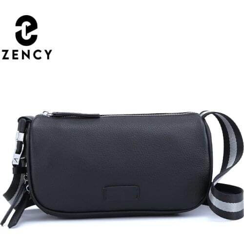 Zency Soft Top-layer Leather Chest Bags Daily Casual Female Messenger Bag Multi-functional Large Capacity Womens Outdoor Bag
