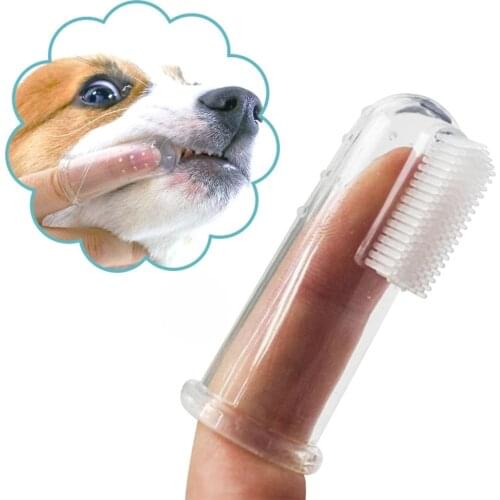 Soft Pet Finger Toothbrush Teddy Dog Brush Bad Breath Tartar Teeth Care Dog Cat Cleaning Supplies Soft Tooth Brush Pet Products