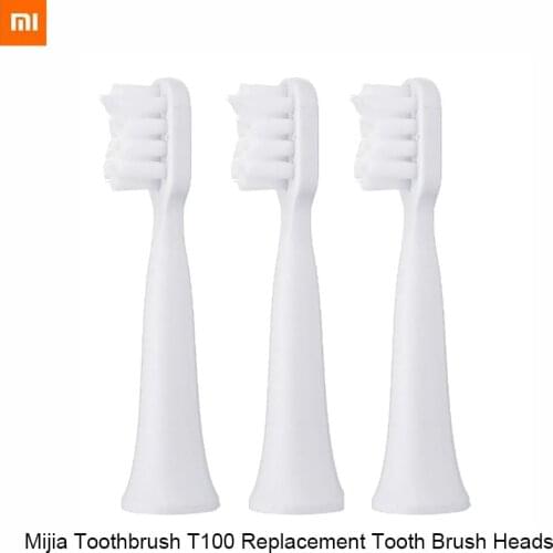 New Xiaomi Mijia Electric Toothbrush Head (Universal) Passed FDA Test and Imported Dense Soft Hair Suitable for T100 3Pcs White