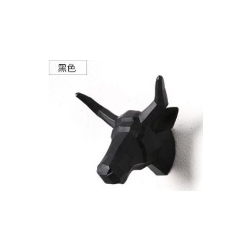 WALL MOUNTED BULL HEAD TROPHY WALL ART PLAQUE HUNT SCULPTURE-FAUX TAXIDERMY MODERN HANGING HOME DECOR ORNAMNENT