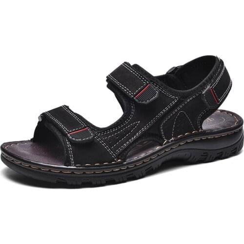 2021New Mens Sandals Genuine Leather Sandals Summer Beach Men Casual Shoes Outdoor Sandals Mens Shoes Designer Plus Size 38-47