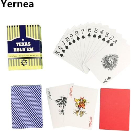 NEW Baccarat Texas Hold'em Playing Cards Plastic Waterproof Frosted Poker Cards Board Games 2.48*3.46 inch Little Letters Yernea