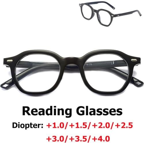 Unisex Reading Glasses Men And Women Universal Round Frame High Quality Clear Hyperopia Eyeglasses Diopter Plus +100 To +400