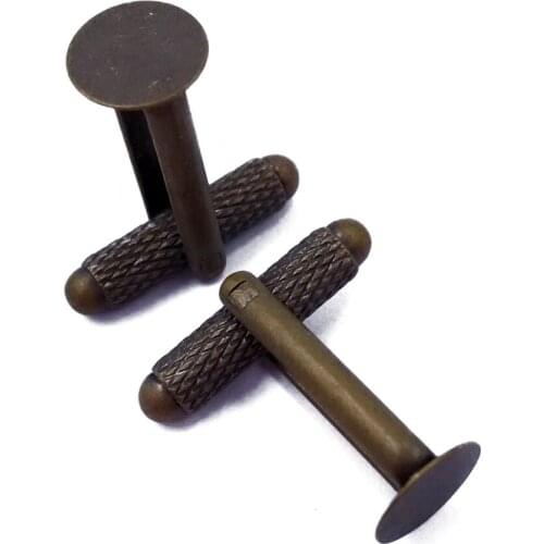 Wholesale Antique Bronze Bezel Cufflink Findings Cufflink Blanks Backs Bases with 6mm 8mm 10mm 12mm Glue Pad CL031