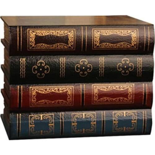 False Book Box Vintage Storage Props Book Jewelry Storage Packaging Study Book Ornaments Wooden Antique Classic Decorative