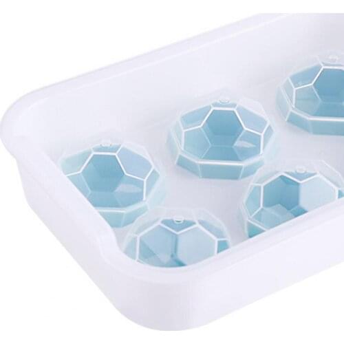 Ice Tray Durable Non-Stick Solid White Silicone Creative Football Shape Beverage Ice Ball Mold Kitchen Tools