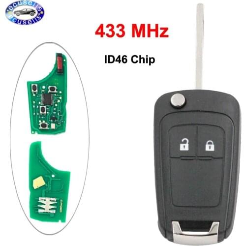 2 Buttons 433MHz With ID46 Chip Remote Control Key Fob for Chevrolet Aveo Cruze Orlando HU100 Blade