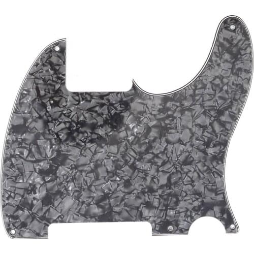 Musiclily 5 Hole Tele Pickguard Blank for Fender USA/Mexican Telecaster Esquire Guitar, 4Ply Black Pearl
