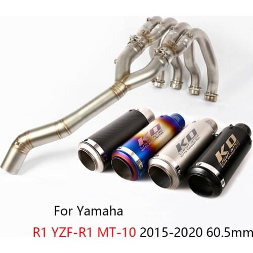 Slip-on 61mm Exhaust System for Yamaha R1 YZF-R1 MT-10 2015-2020 Motorcycle Front Mid Link Pipe Slip On Muffler Escape Db Killer