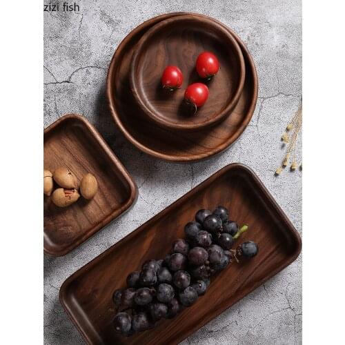 Modern Wooden Cake Fruit Plate Coffee Table Living Room Decoration Snacks Candy Wooden Plate Modern Home Decoration Accessories