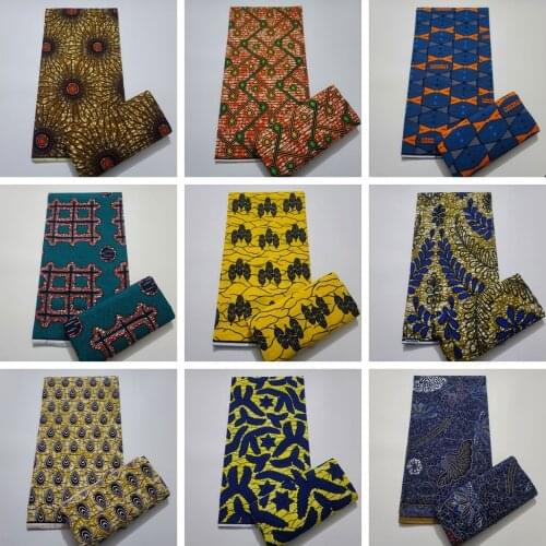 Ankara fabric african real wax print 100% cotton sewing material for dress 2021 high quality wax tissu africain coton 6yard