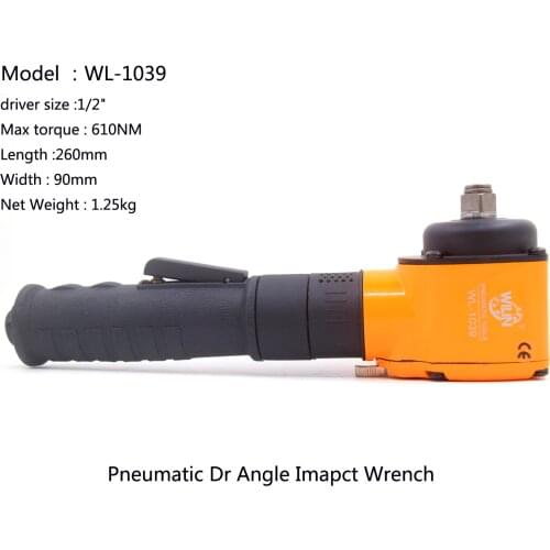 Right Angle Air Impact Wrench 1/2" Inch Impact Gun Extended Pneumatic Car Wrenches Tools Single Hammer Spanner Get Tight Spots