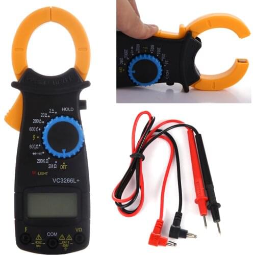 VC3266L+ Promotional Digital Clamp Multimeter 200A Auto Range AC/DC Voltmeter Ammeter Resistance Capacitance Temperature Tester