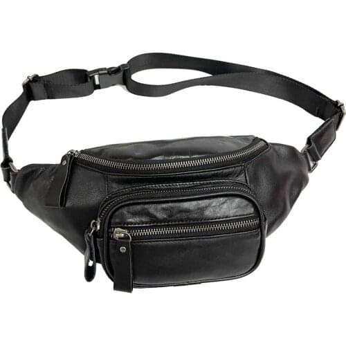 High quality male genuine Leather bags One Shoulder Messenger Bag Men waist packs belt mobile phone bag multifunctional handbag