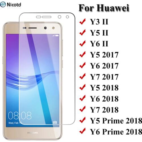 HD Tempered Glass for Huawei Y6 ii Y5 ii Y3 ii 9H Screen Protector Glass on Huawei Y6 Y5 Y7 2017 2018 2019 Y5 Prime Y6 Pro 2019