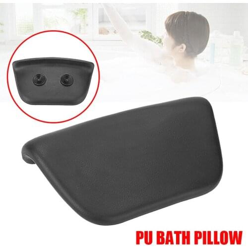 1PC PU Bath Pillow Black SPA Bathroom Accessories Bathtub Neck Pillow Waterproof Household Bathroom Daily Necessities