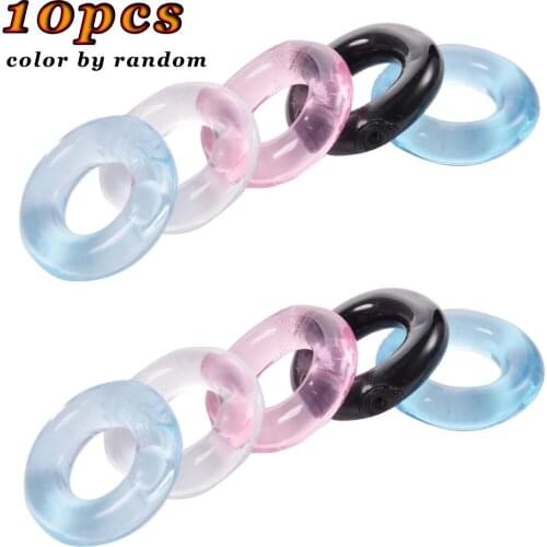 10PCS Silicone Penis Ring Delay Ejaculation Cockring Male Erection Ring Erotic Toys for Men Reusable Cock Dick Ring Sex Shop