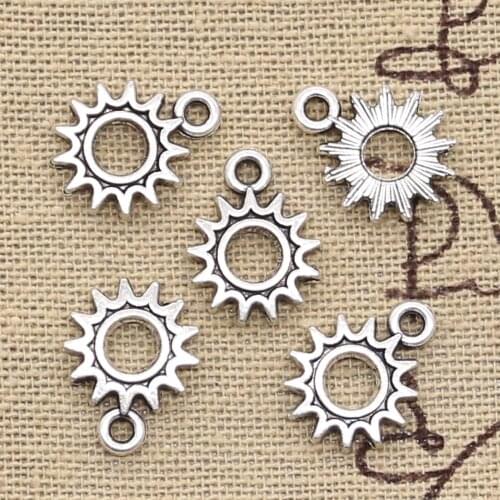 30pcs Charms Sun Steampunk Gear 12x15mm Antique Pendant Fit Vintage Tibetan Silver Color DIY Handmade Jewelry