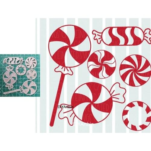 6Pcs Peppermint Cutting Dies Candy Scrapbooking New 2021 Dies Scrapbooking Embellishment stencils for decoration