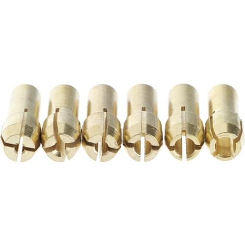 7Pcs Brass Collet 1.0/1.6/2.0/2.4/3.0/3.2 + Check M8*0.75 Fits Rotary Tools D0AC