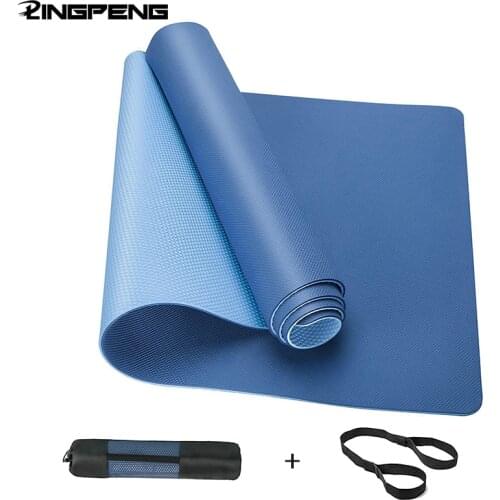 8mm TPE Two-color Beginner Yoga Mat Double-sided Non-slip Fitness Mat Home Sports Gymnastics Pilates and Gymnastics Exercise