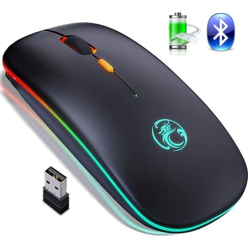 Mouse Wireless Mouse Computer Mouse Bluetooth 5.1 USB 2.4 Rechargeable Mause Silent Mause for Laptop RGB Ergonomic Mice Wireless